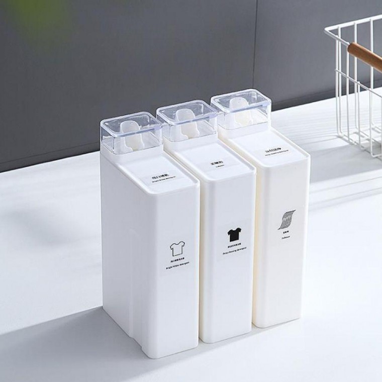 사각 세탁 세제 소분 용기 1000ML 리필 세제통 세탁소분 1L 공병 액체 액상형 - 상품 이미지