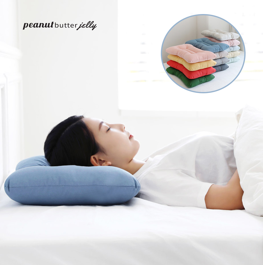 피넛버터젤리 피오라 빨아쓰는 낮은 경추베개 목 편한 숙면 정착 베개