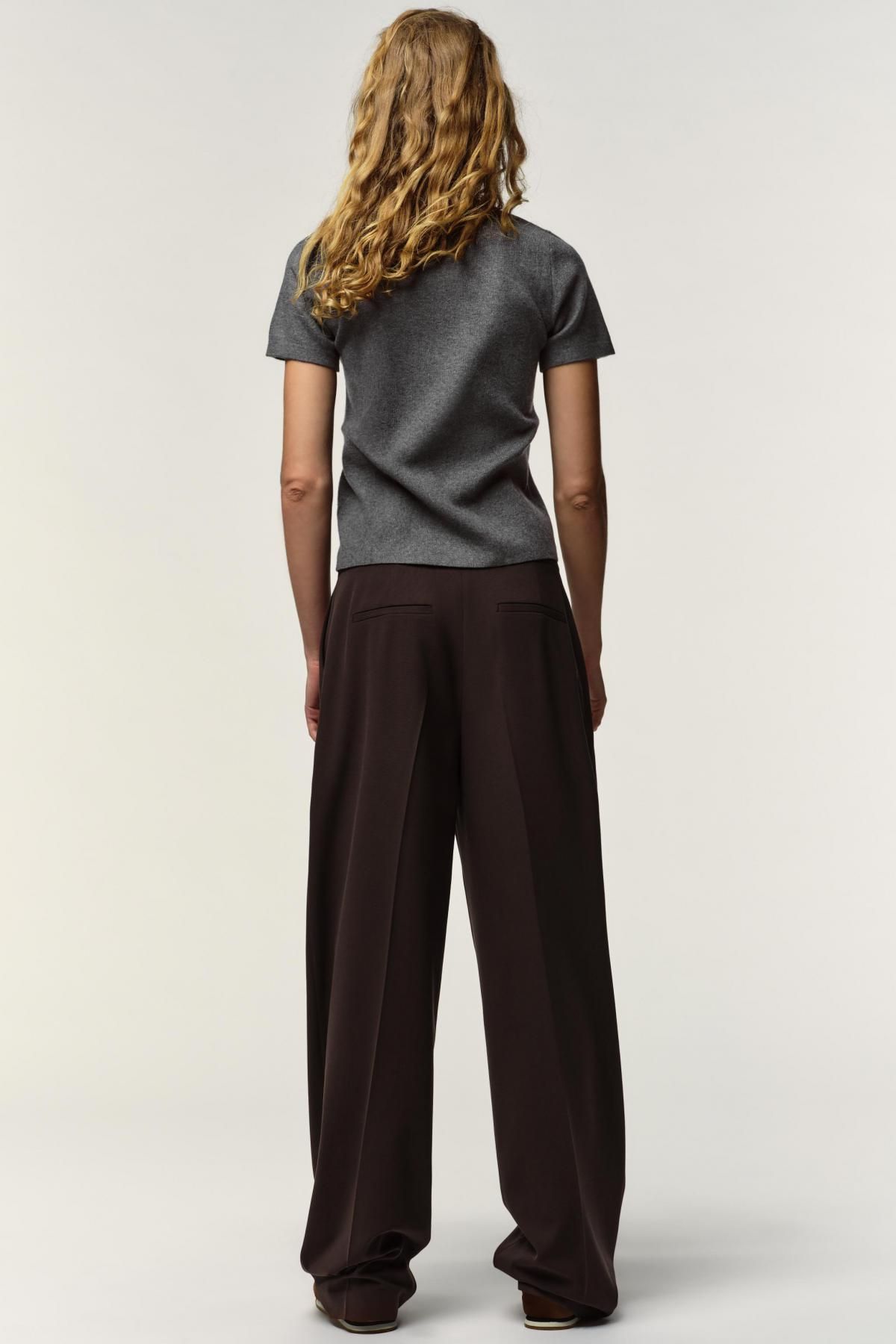 자라 소프트터치 라운드넥 반팔 니트 스웨터 5755/130 GREY MARL - 상세 이미지 4