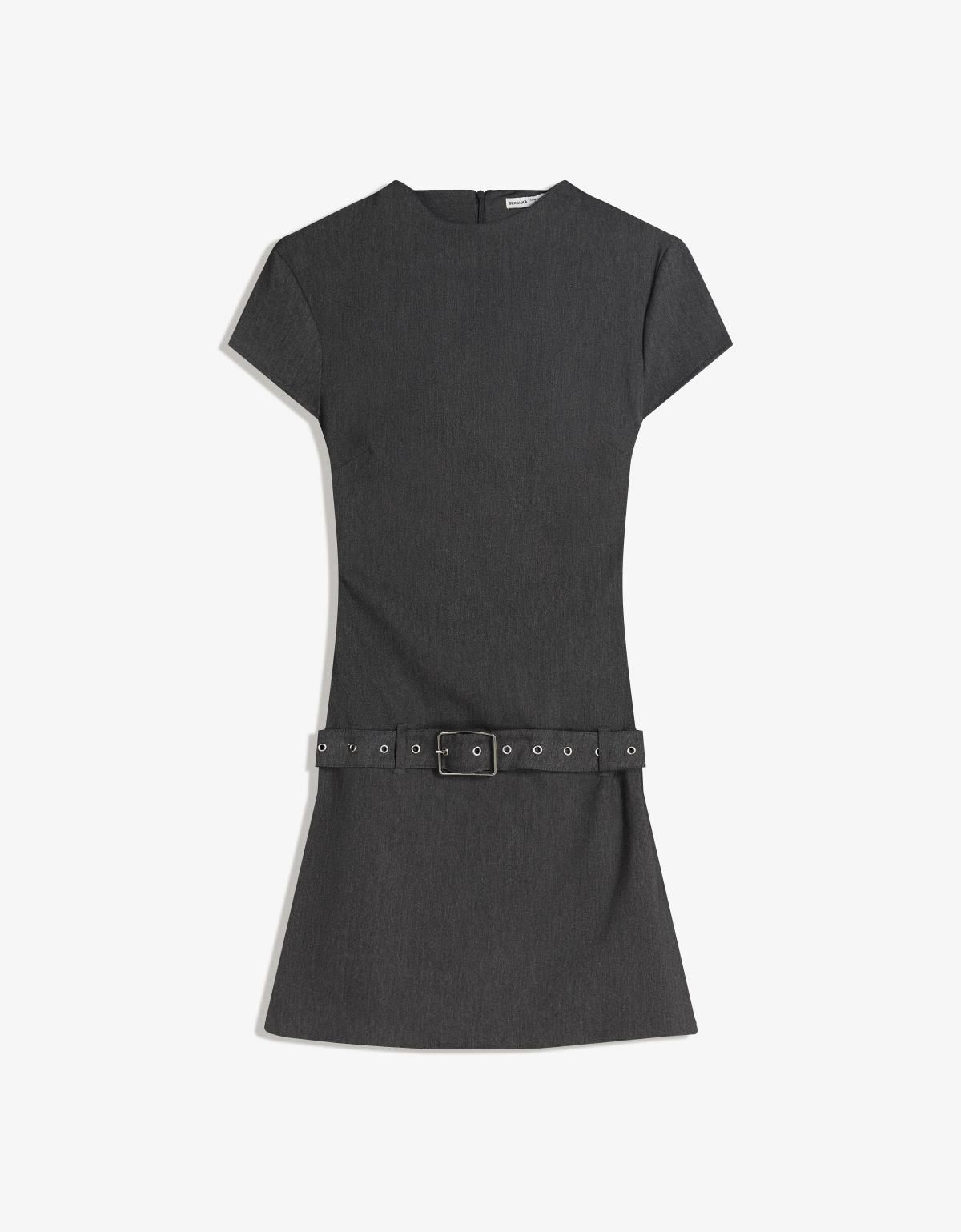 버쉬카 베이직 벨트 데일리 미니 원피스 5863/008 DARK GREY - 상품 이미지