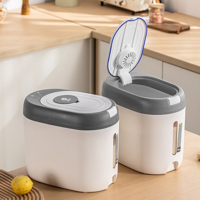 쌀통 잡곡통 5kg 10kg 보관용기 다용도 쌀보관 쌀통 쌀독 보관통 WINGER 슬림 원터치 밀폐쌀통 - 상품 이미지