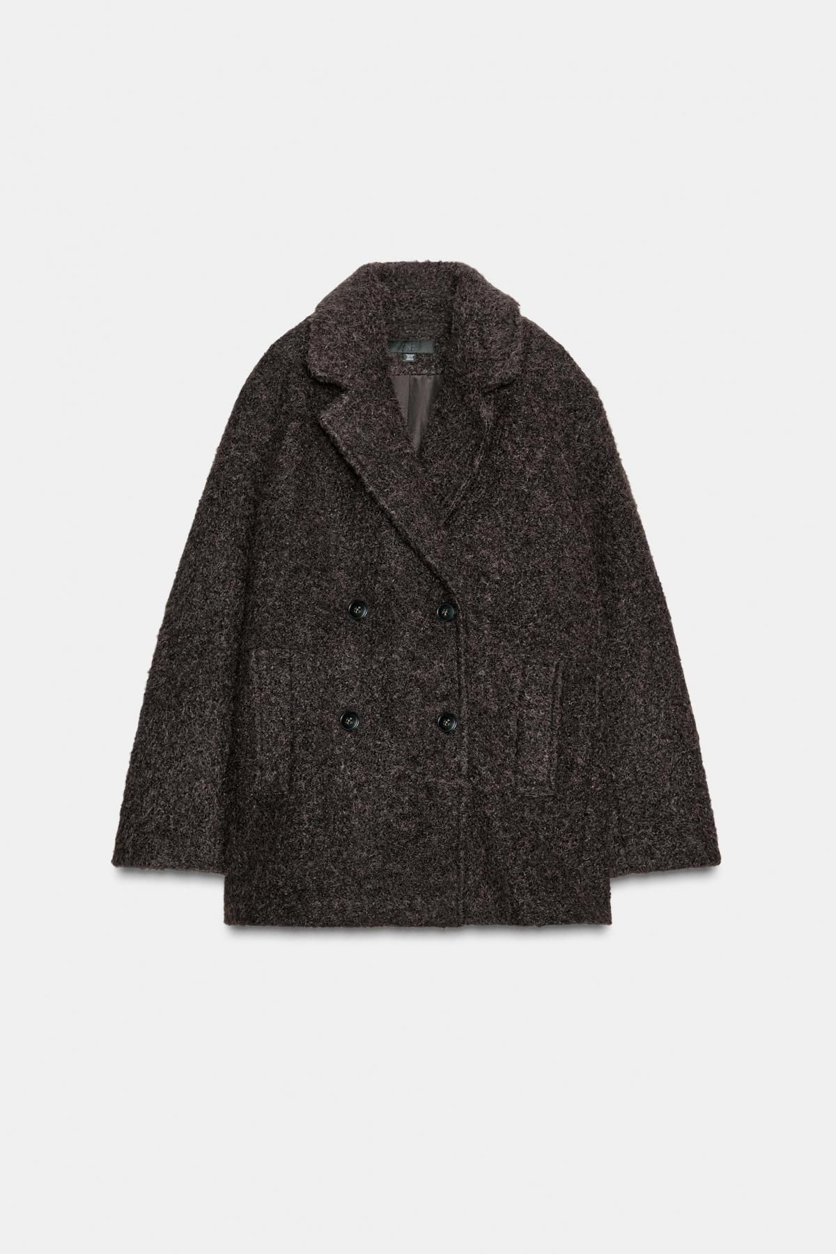 자라 부클레 더블브레스트 미디 울 코트 8073/328 DARK BROWN - 메인 이미지