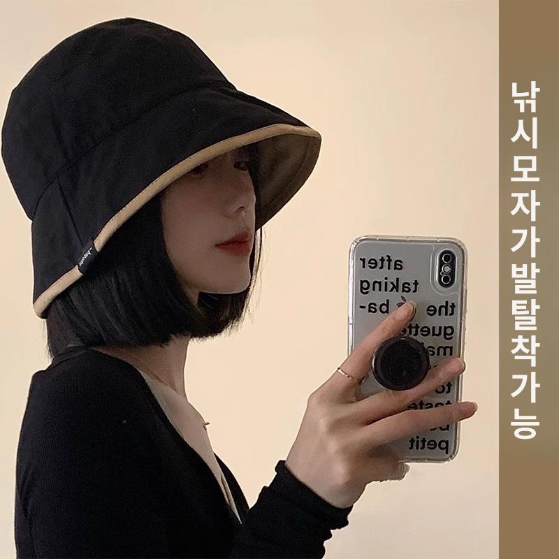 모자가발 가발달린모자 항암가발 항암모자  블랙 브라운블랙 헤어 네트 포함 - 상품 이미지
