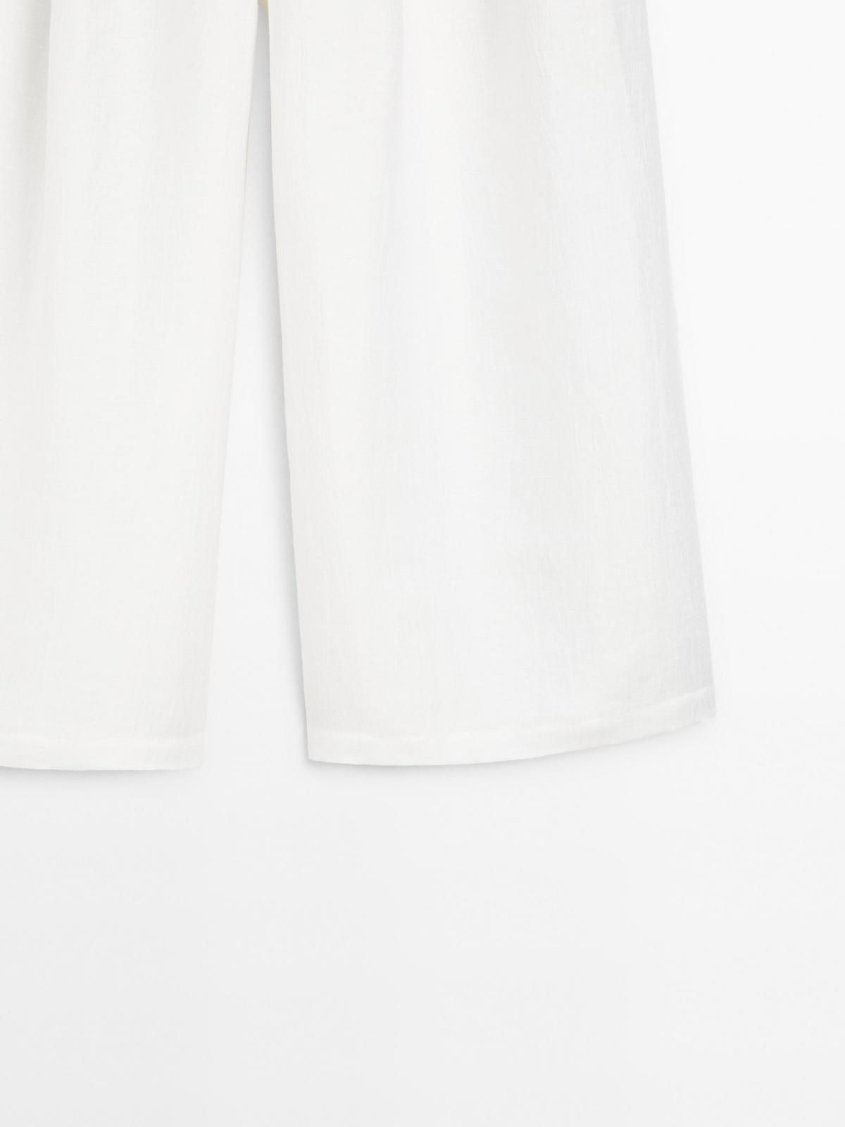 마시모두띠 린넨블렌드 와이드핏 볼륨 팬츠 5072/665 WHITE - 상세 이미지 5