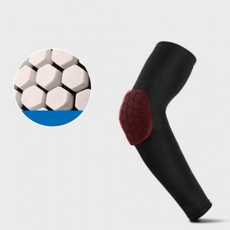 헬스 등산 스포츠 쿠션 팔보호대 팔꿈치보호대 1P 블랙 - 메인 이미지
