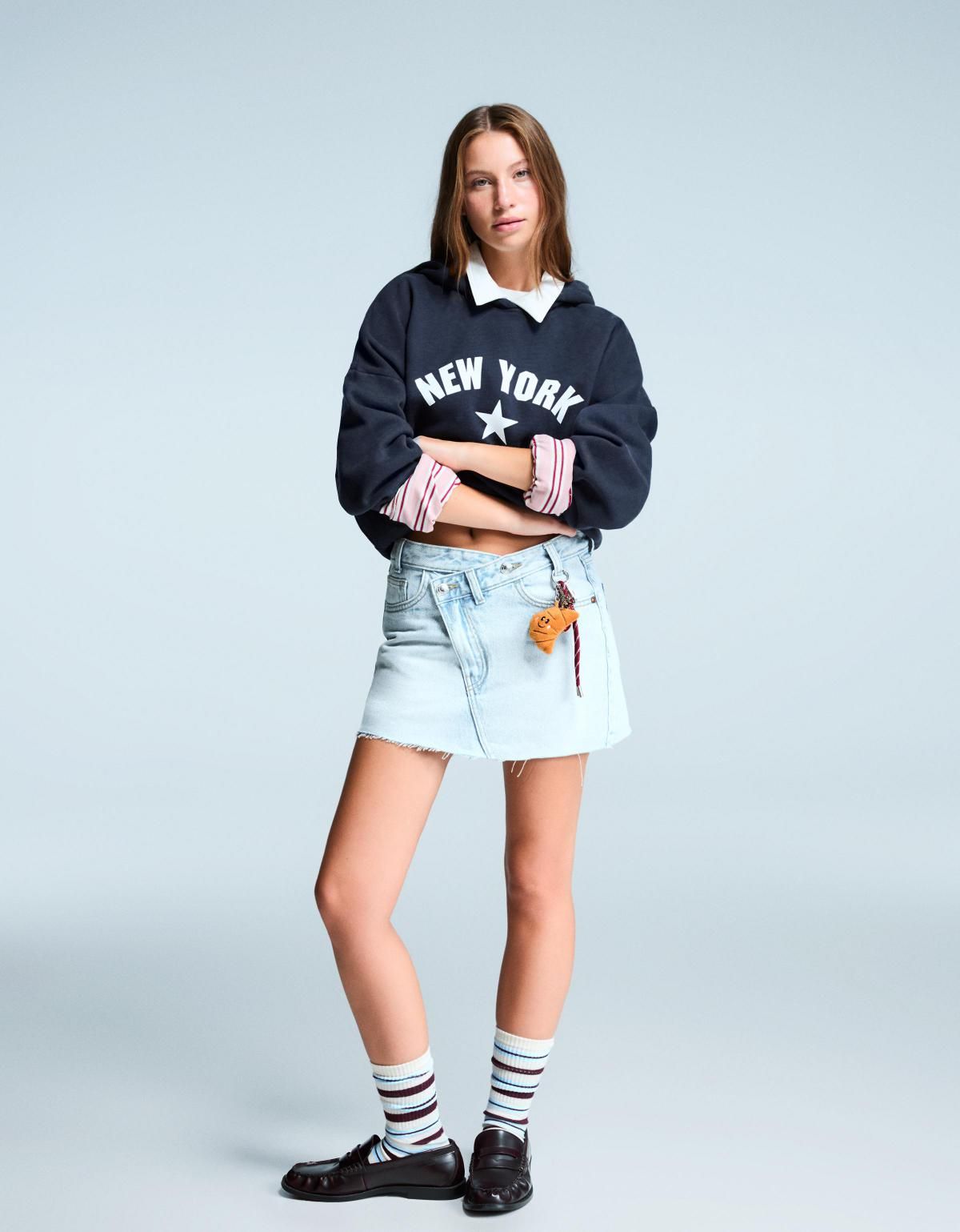 버쉬카 뉴욕 스타 프린트 네이비 후드티 7201/700 NAVY - 상세 이미지 5