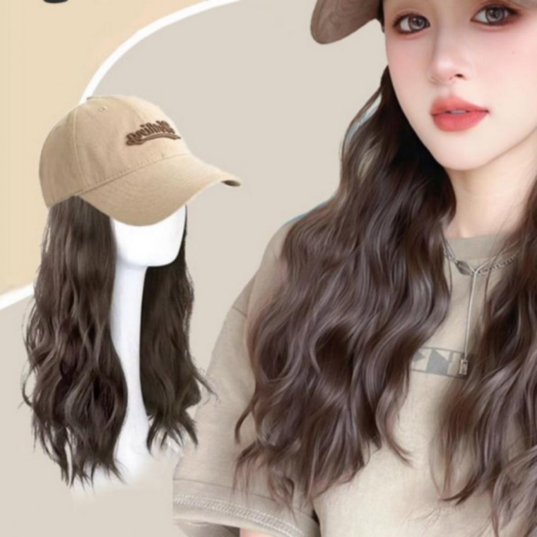 가발 모자 일체형 웨이브 긴머리 패션 환자 3종 - 상품 이미지