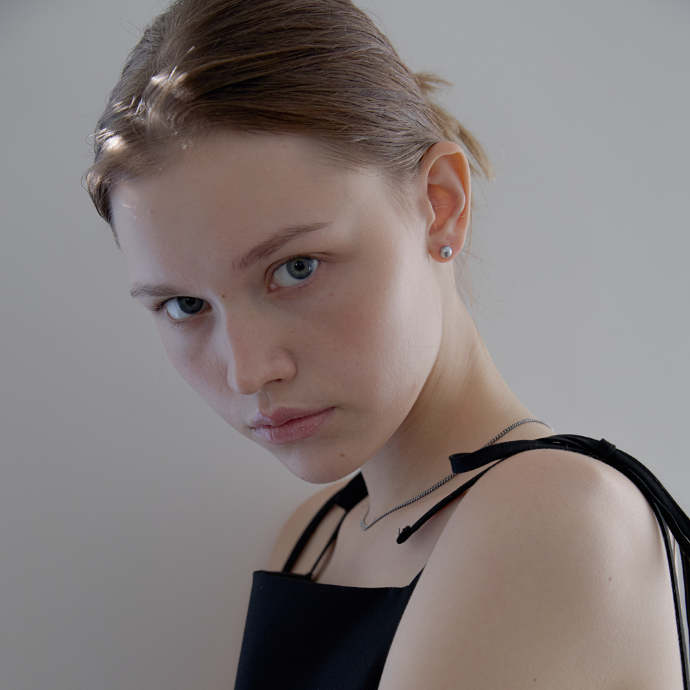 실버925 흑진주 귀걸이 한복 혼주 미니 볼드