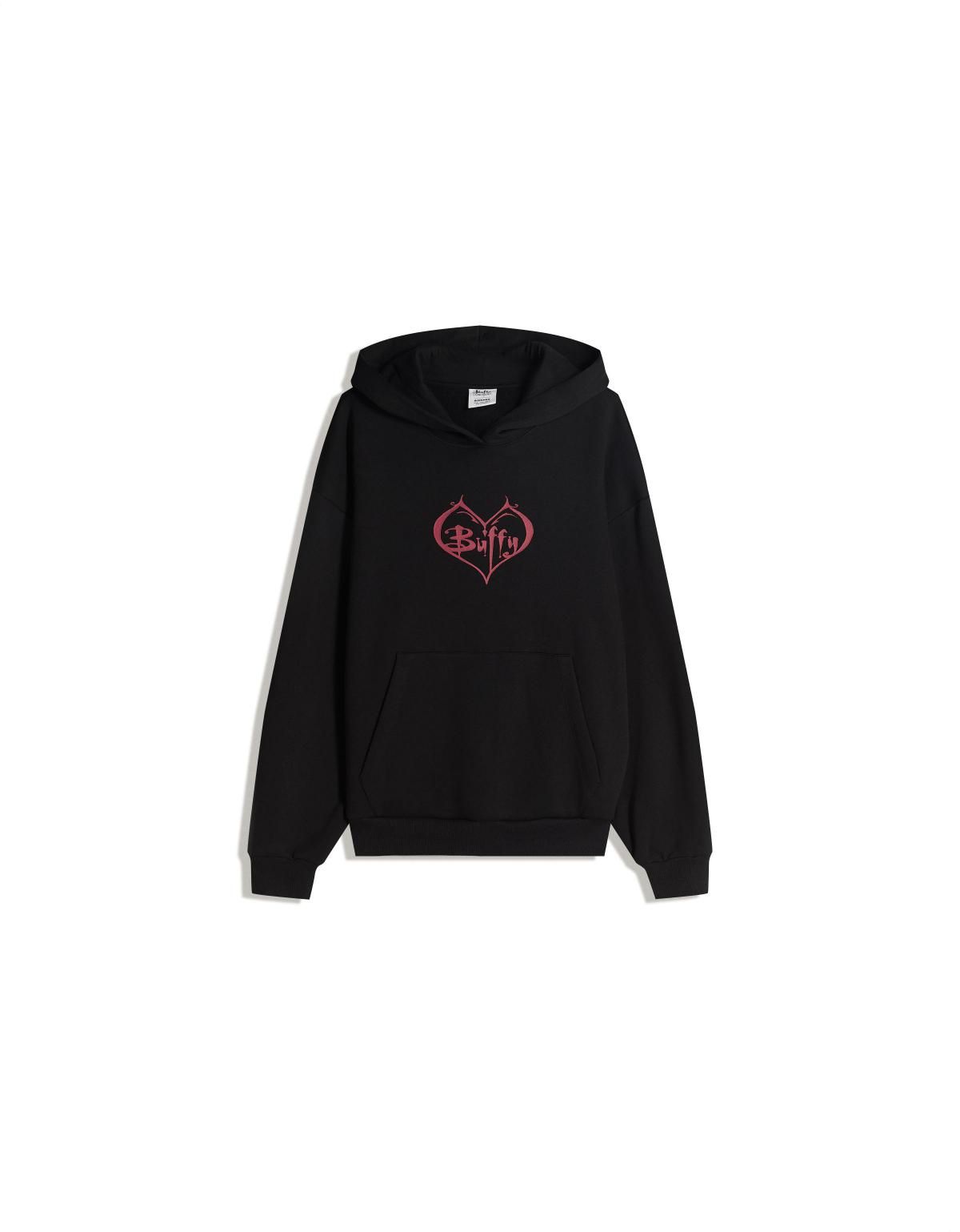 버쉬카 스트리트 그래픽 프린트 블랙 후드티 7091/033 BLACK - 메인 이미지