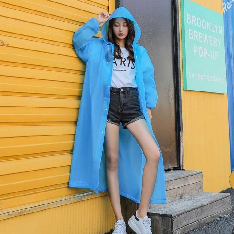 후드 모자 우비 비올때 공연 단체 여행 비옷 남녀 공용우비 비올때라이딩복 자전거 복장 - 메인 이미지