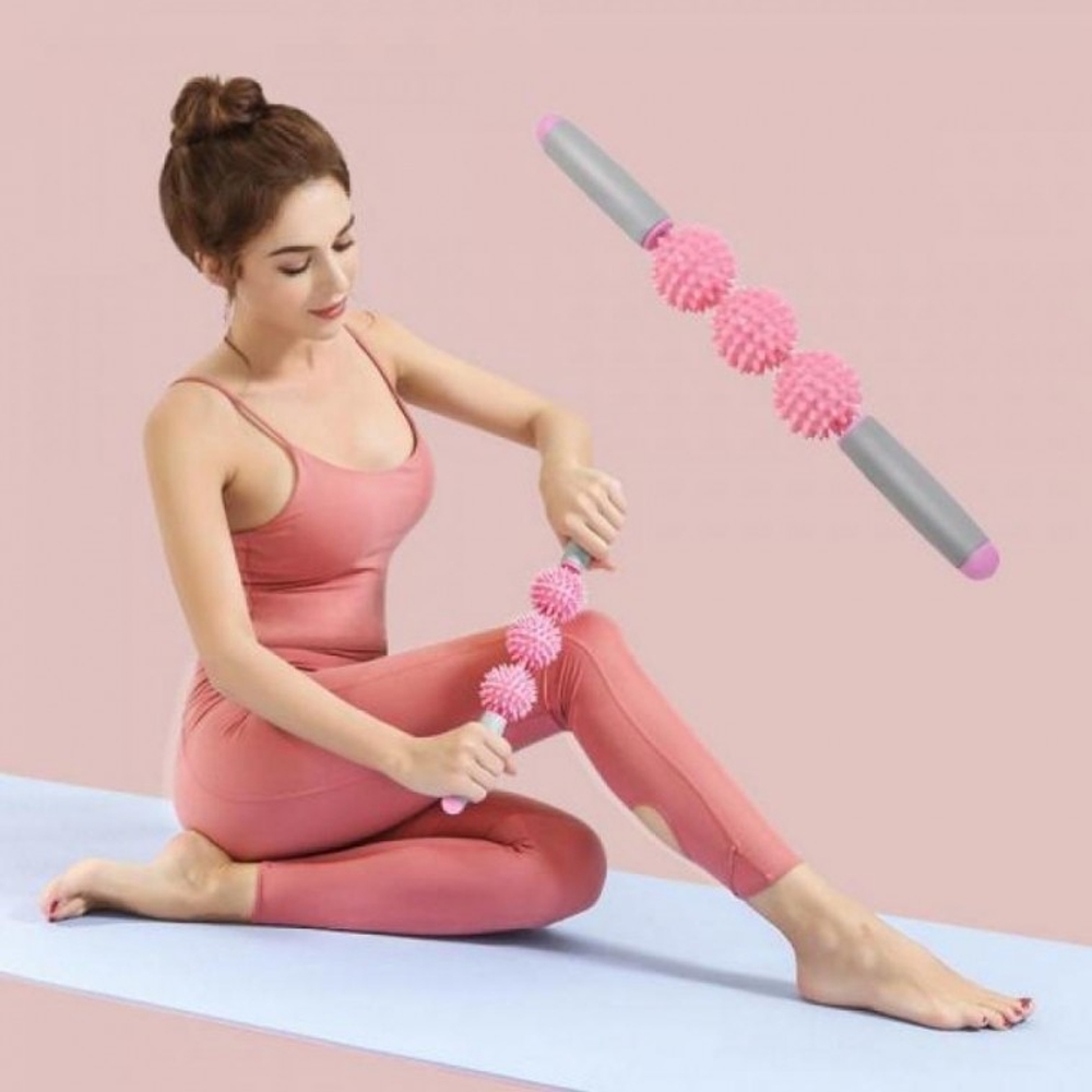 3구 롤러 종아리 다리 마사지봉 롤러 마사지스틱 - 상품 이미지