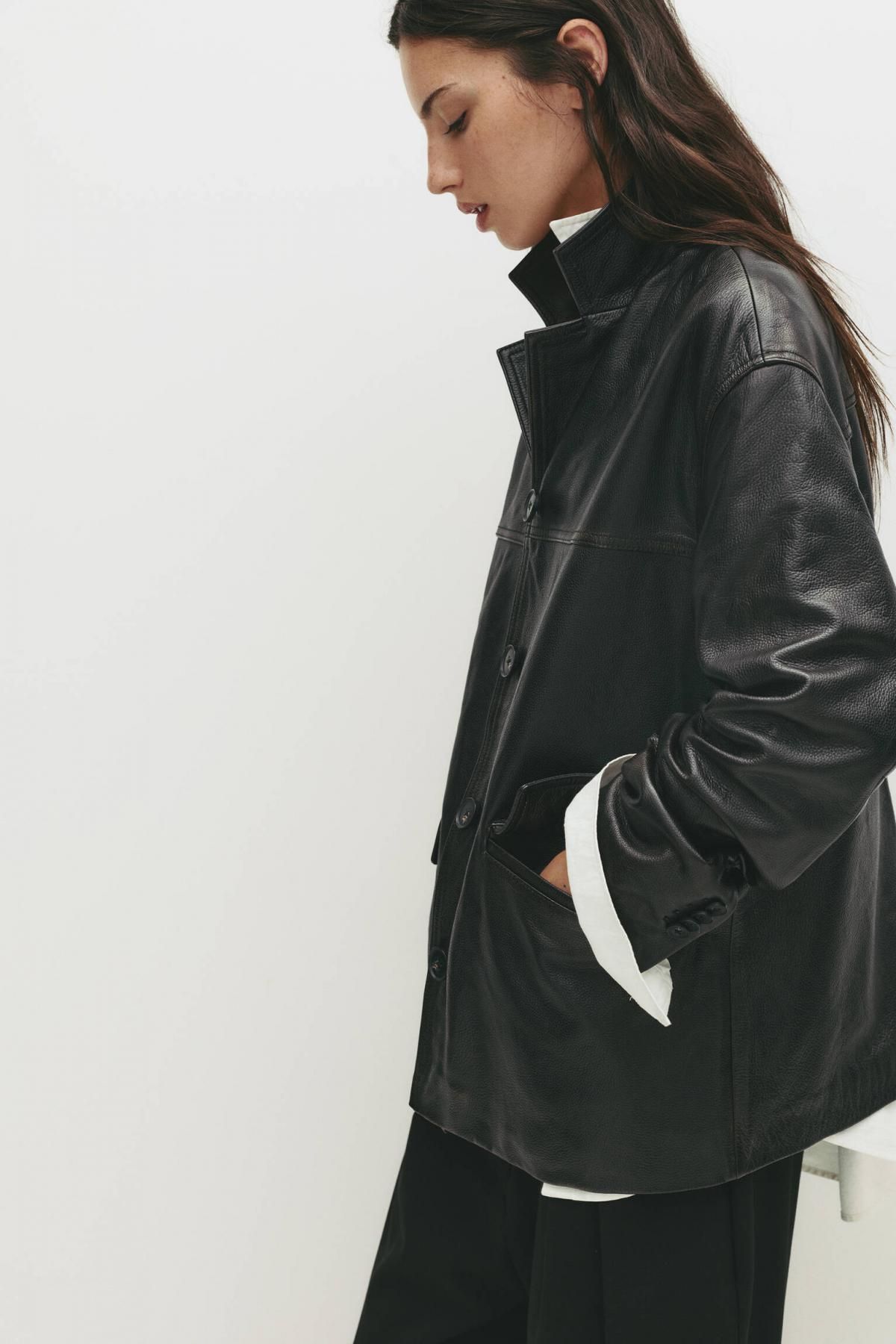 풀앤베어 빈티지 블랙 100 레더 자켓 7700/373 BLACK 이미지 7