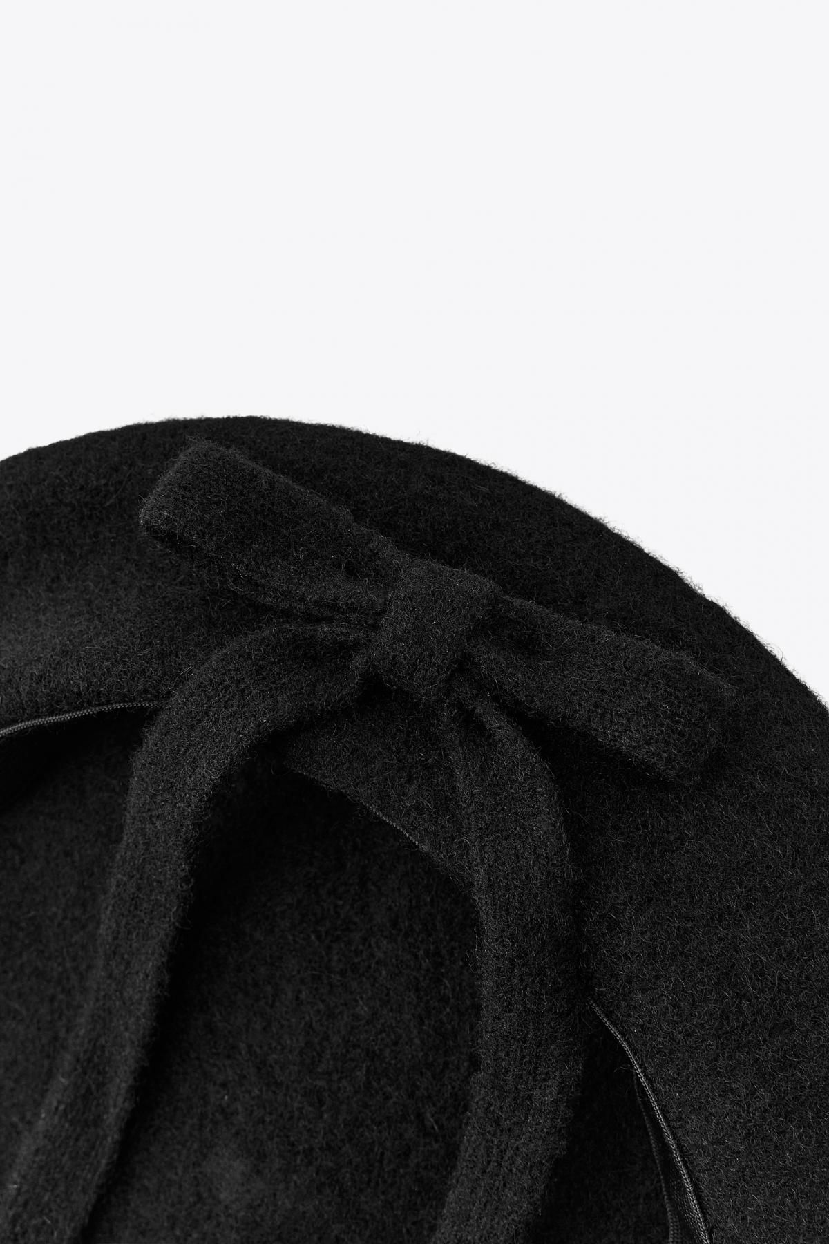 자라 프렌치 울 리본 장식 베레모 3920/791 BLACK - 상세 이미지 4