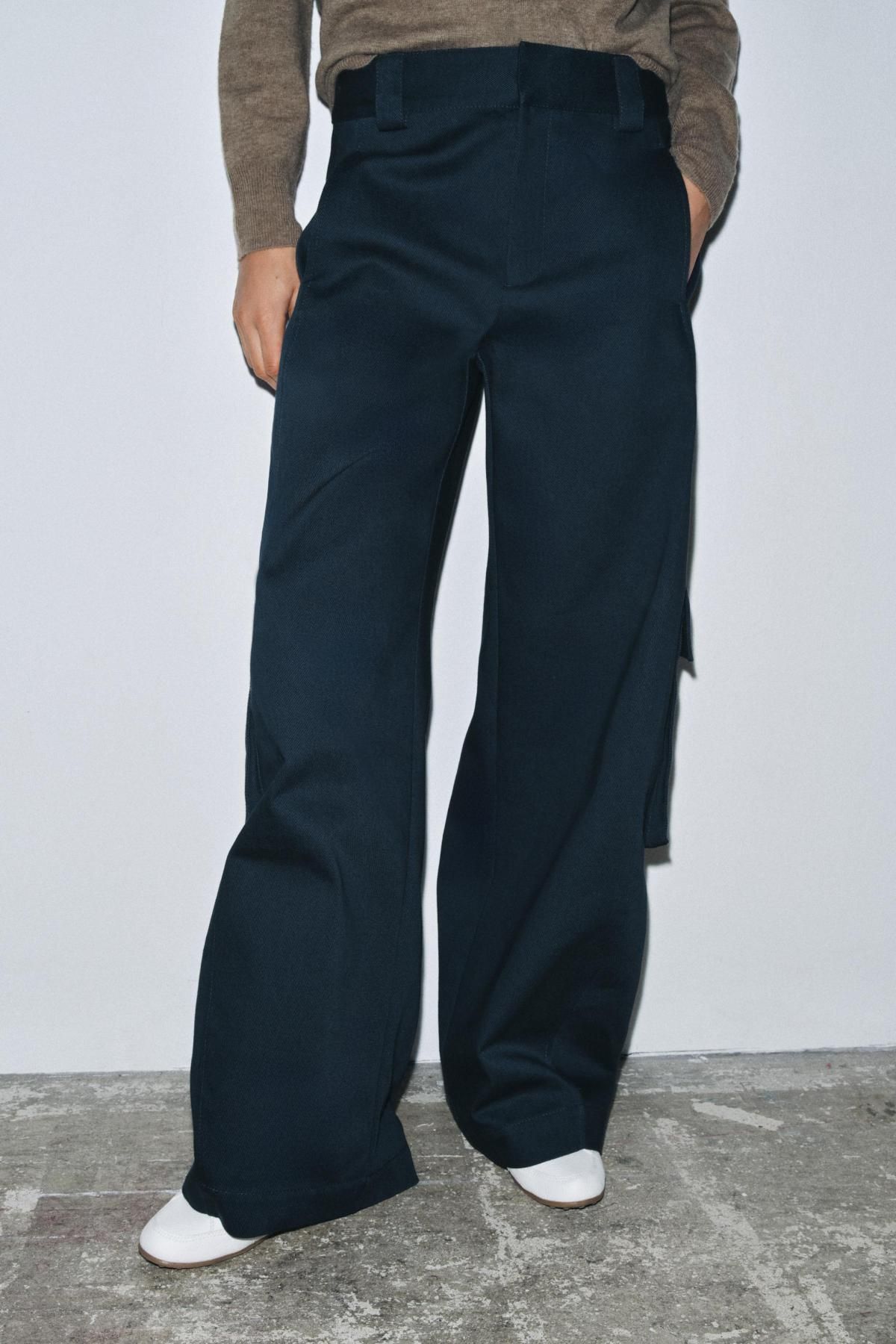 자라 테크니컬 와이드 카고 팬츠 4043/260 NAVY BLUE - 메인 이미지