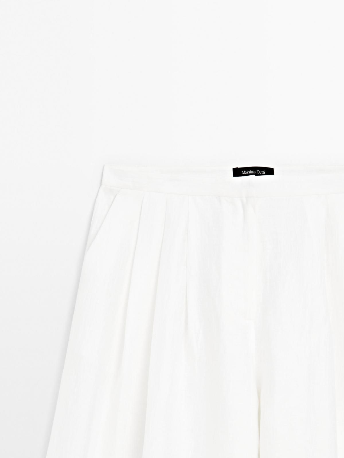 마시모두띠 린넨블렌드 와이드핏 볼륨 팬츠 5072/665 WHITE - 상세 이미지 4