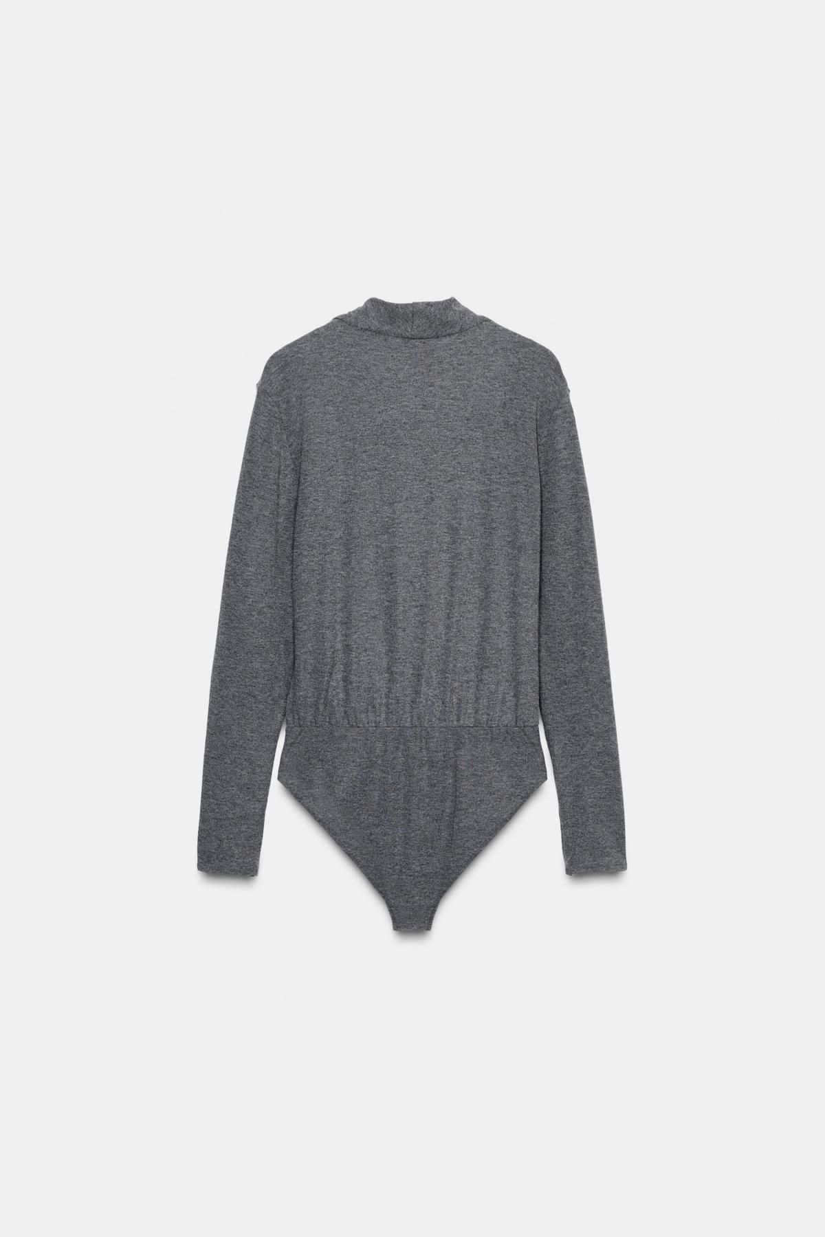 자라 브이넥 소프트 랩 긴팔 바디수트 5039/854 GREY MARL - 상세 이미지 4