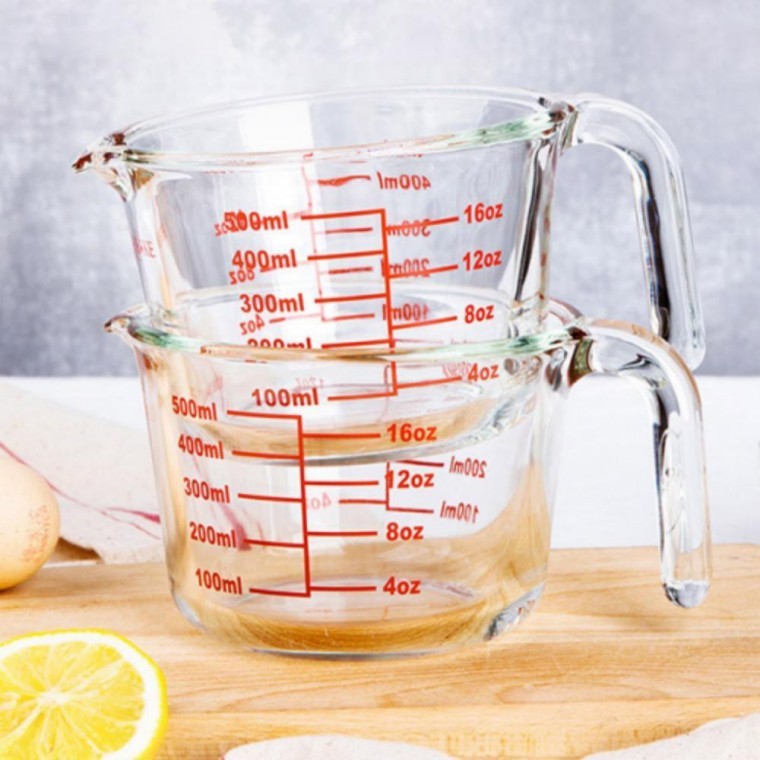 계량컵 강화유리 손잡이 눈금 내열 베이킹 500ml - 상품 이미지