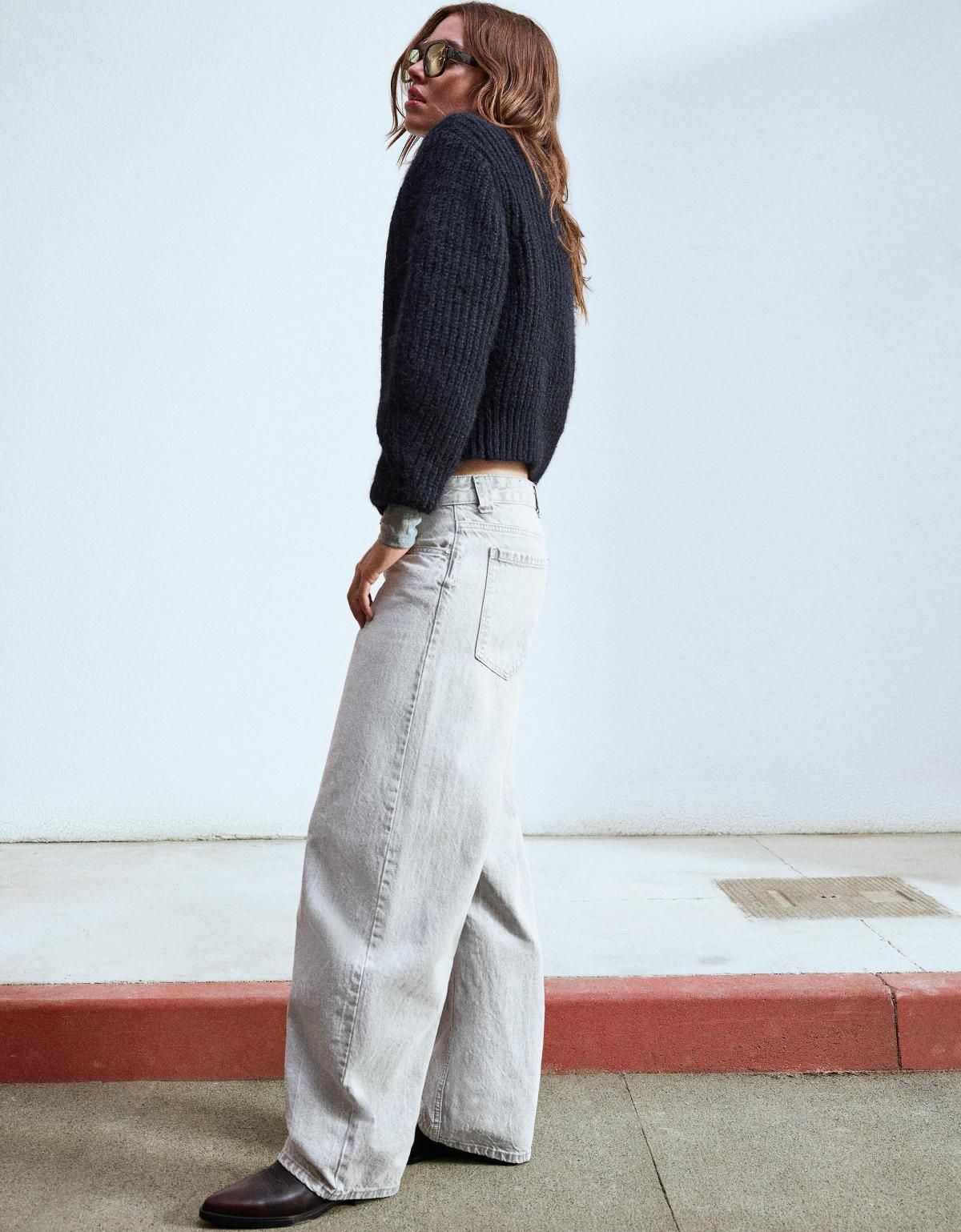 버쉬카 라이트그레이 오버핏 배럴 데님 팬츠 5003/450 GREY - 상세 이미지 5