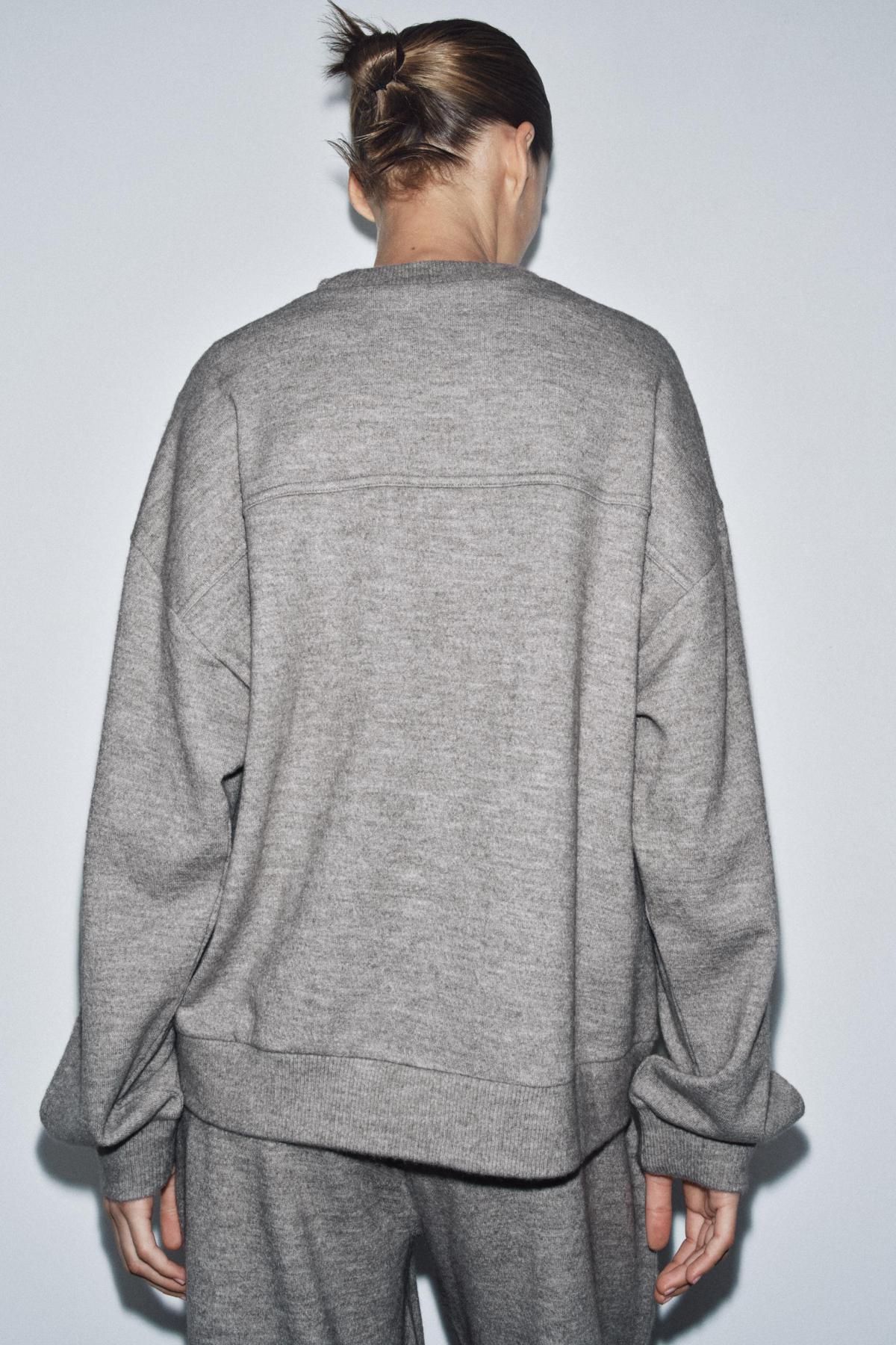 자라 소프트 라운드넥 긴팔 맨투맨 5070/631 TAUPE GREY - 상세 이미지 4
