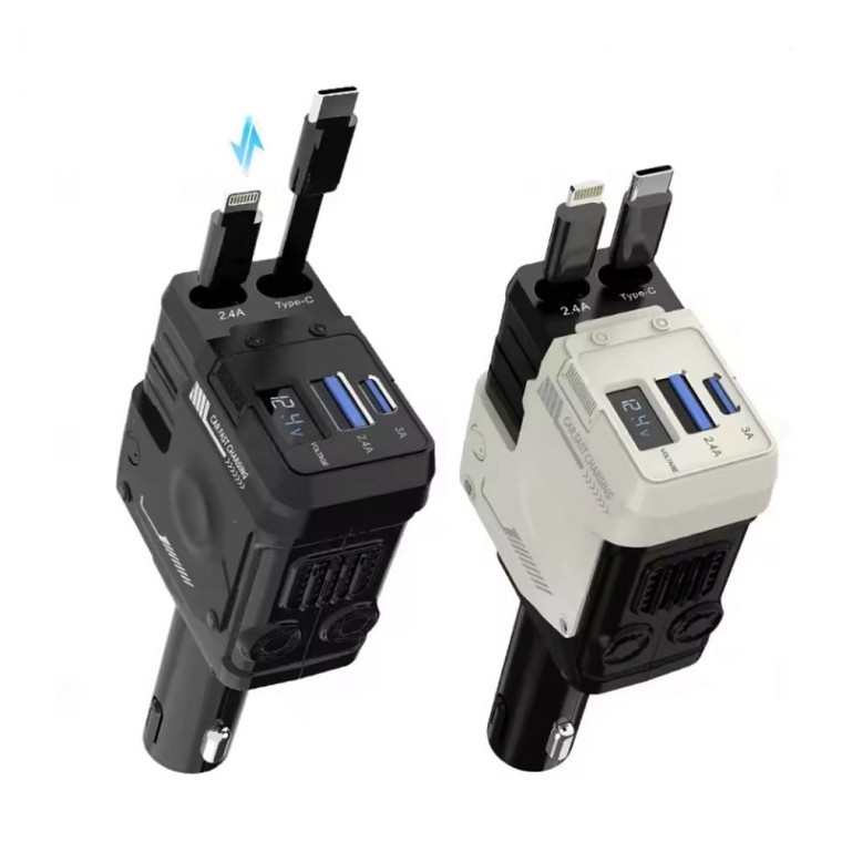 4in1 멀티 USB 차량 시거잭 충전기 시가잭 C타입 아이폰 어댑터 초고속 - 상품 이미지
