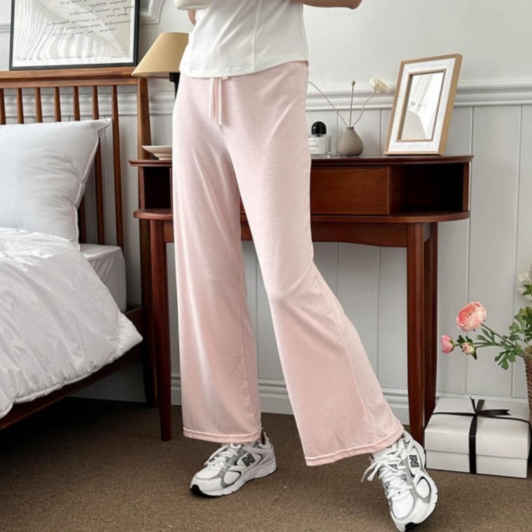 와이드 팬츠 밴딩 여성 바지 트레이닝 추리닝 편한 - 상품 이미지