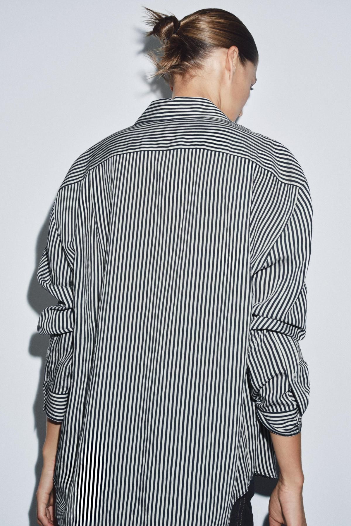 자라 테크니컬 스트라이프 루즈핏 긴팔 셔츠 4333/250 STRIPES - 상세 이미지 4
