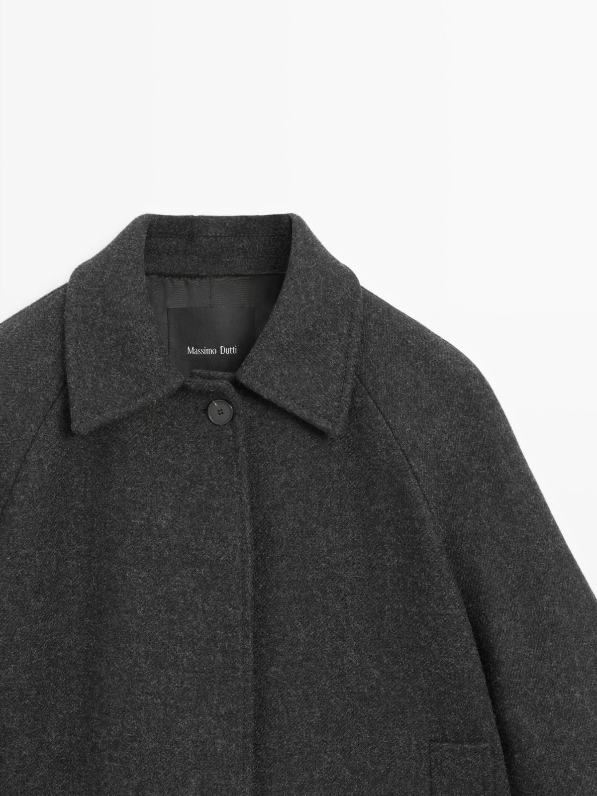 마시모두띠 클래식 울블렌드 래글런 소매 숏 코트 6456/907 GREY - 상세 이미지 5