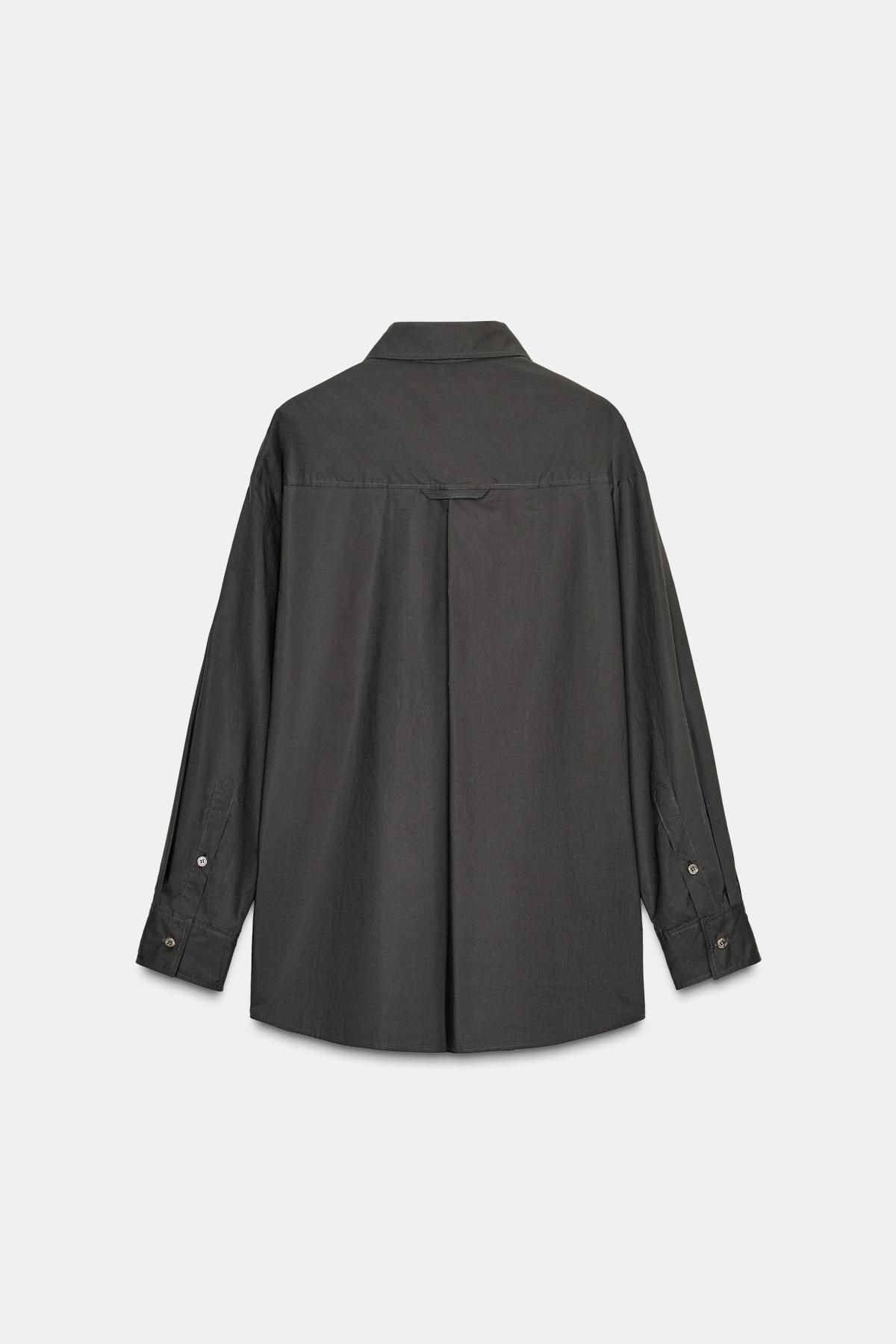 자라 오버사이즈 테크니컬 롱슬리브 셔츠 9052/259 DARK GREY - 상세 이미지 5