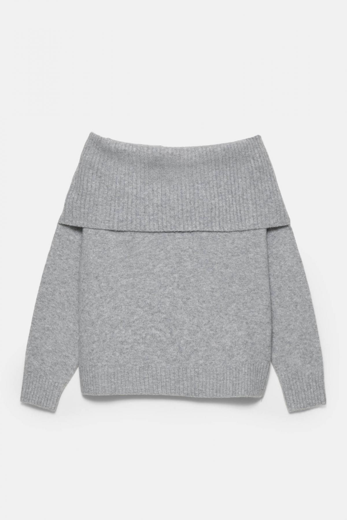 풀앤베어 소프트 오프숄더 니트 스웨터 7550/337 GREY MARL - 상품 이미지