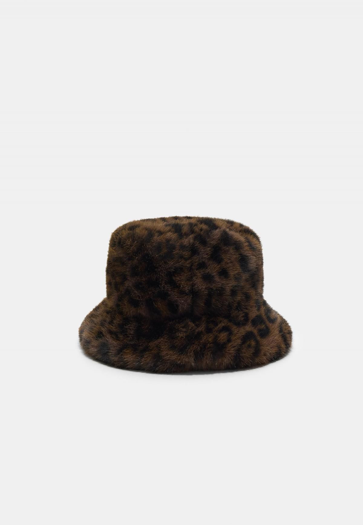 스트라디바리우스 트렌디 페이크 퍼 레오파드 버킷햇 3844/903 BROWN - 메인 이미지