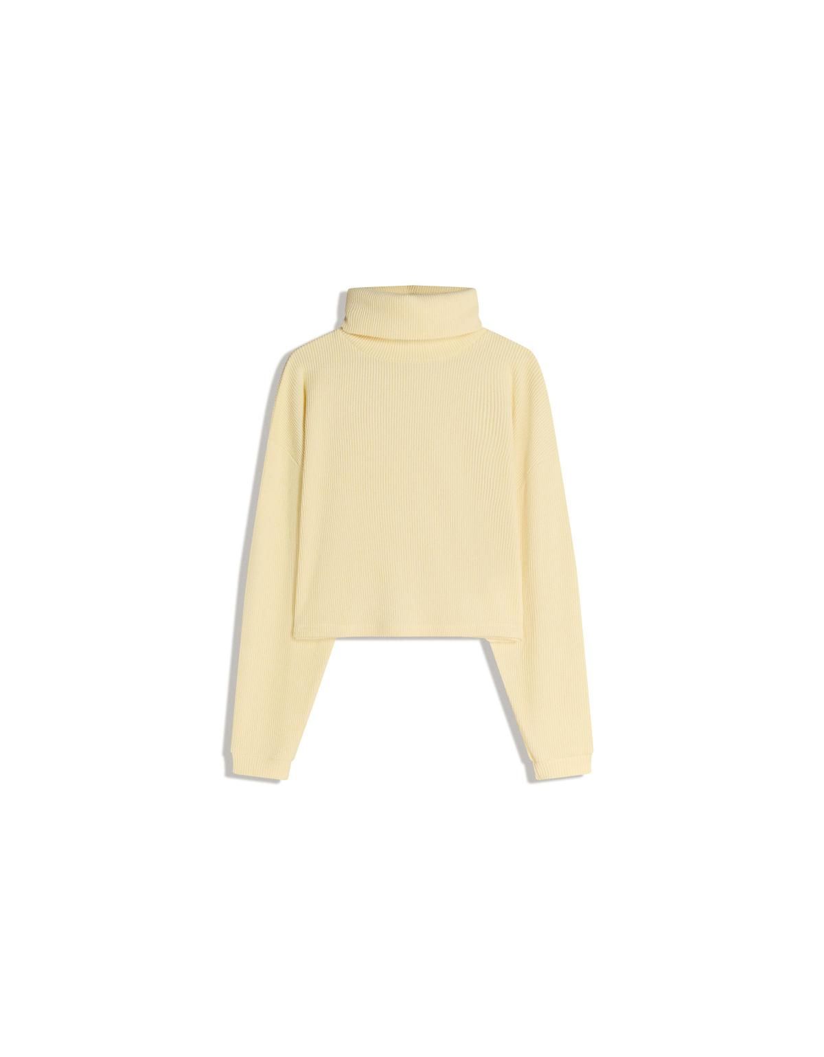 버쉬카 소프트 아이보리 하이넥 립 니트 스웨터 7055/727 YELLOW - 상세 이미지 2