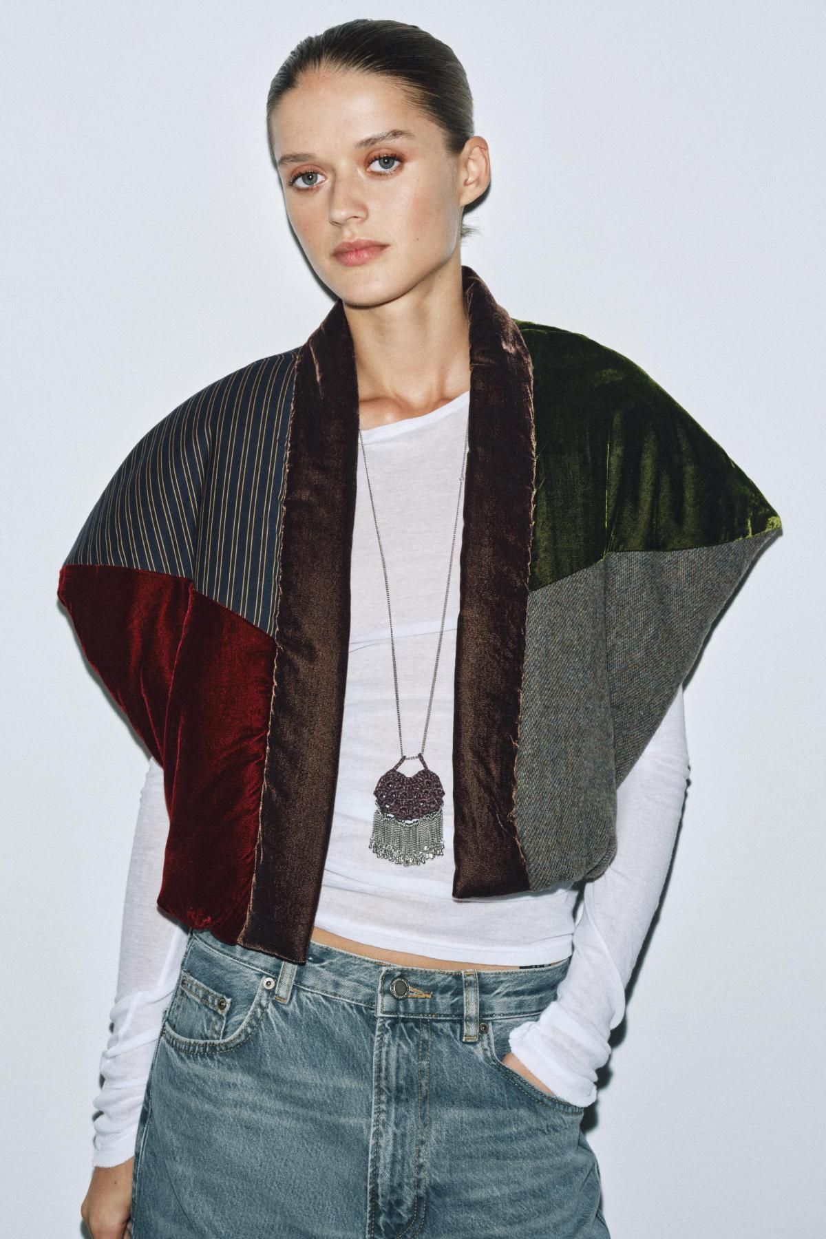 자라 퀼팅 벨벳 배색 디테일 베스트 1023/229 MULTICOLOURED - 상세 이미지 3
