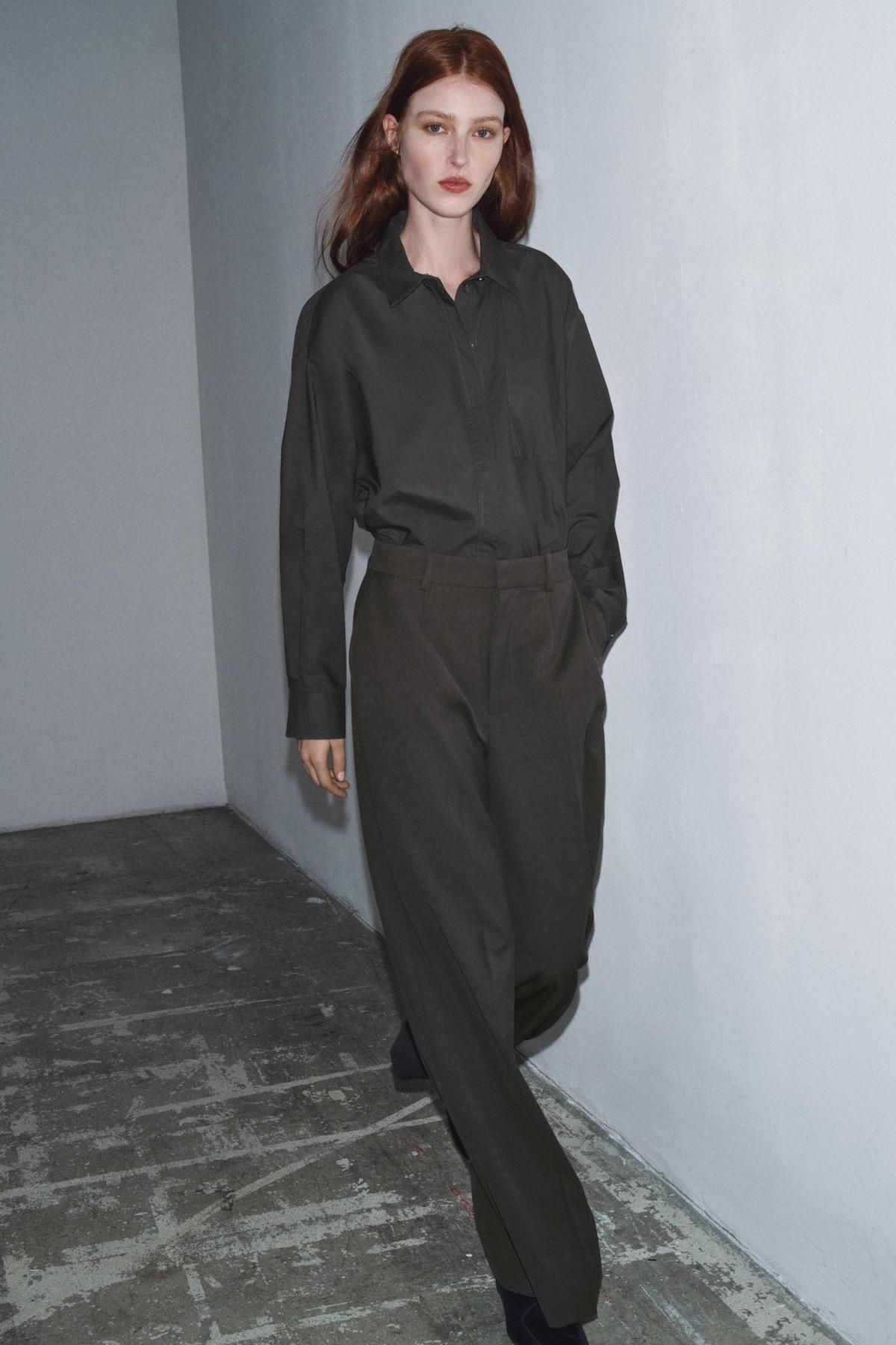 자라 오버사이즈 테크니컬 롱슬리브 셔츠 9052/259 DARK GREY - 상세 이미지 2