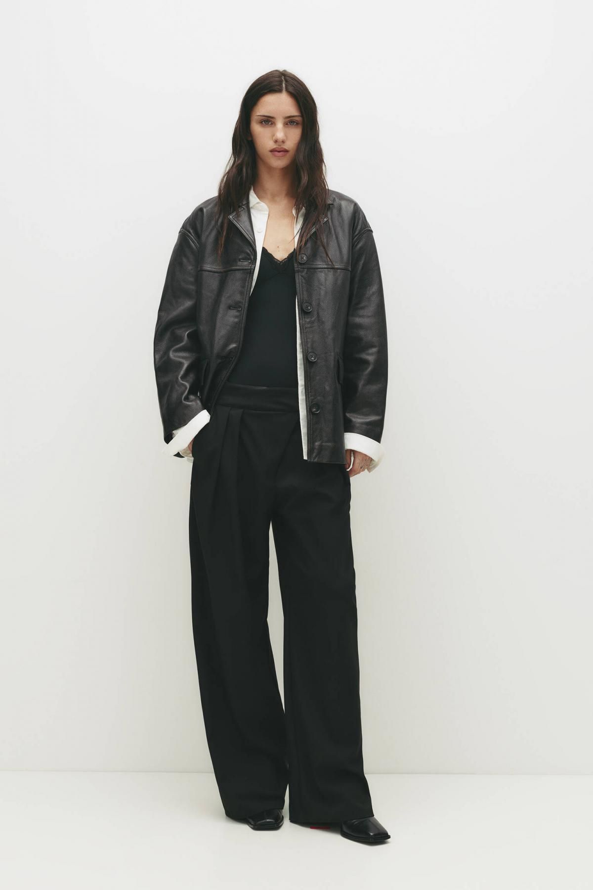 풀앤베어 빈티지 블랙 100 레더 자켓 7700/373 BLACK 이미지 6