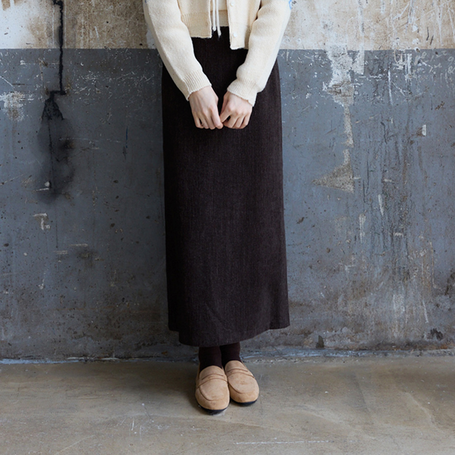 리얼쉘 포인트 에이치라인 스커트 (BROWN, 2 SIZE) - 상세 이미지 3