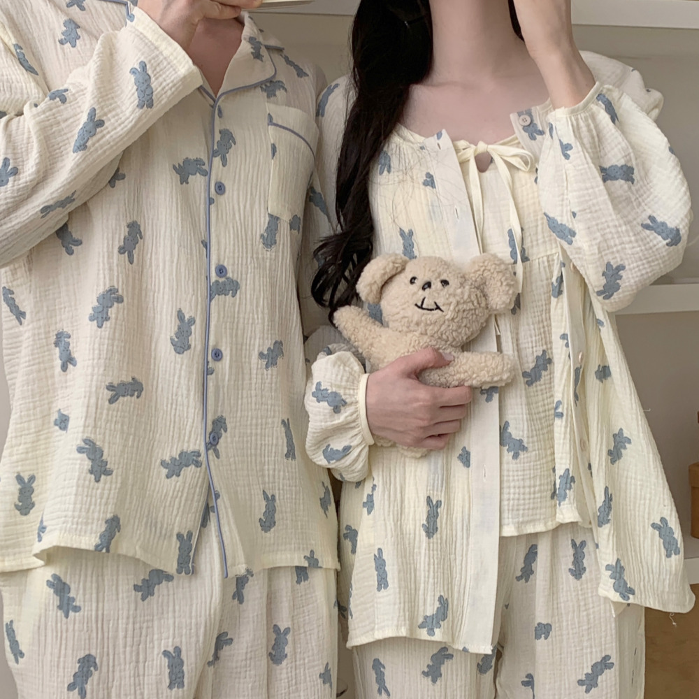 요루면잠옷 신혼부부커플잠옷 파자마파티 순면 크리스마스 공주 홈웨어 세트 - 상품 이미지