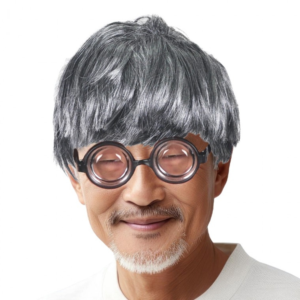 할아버지 코스프레 가발 남성 중년 공연 분장 할로윈 파티 - 상품 이미지