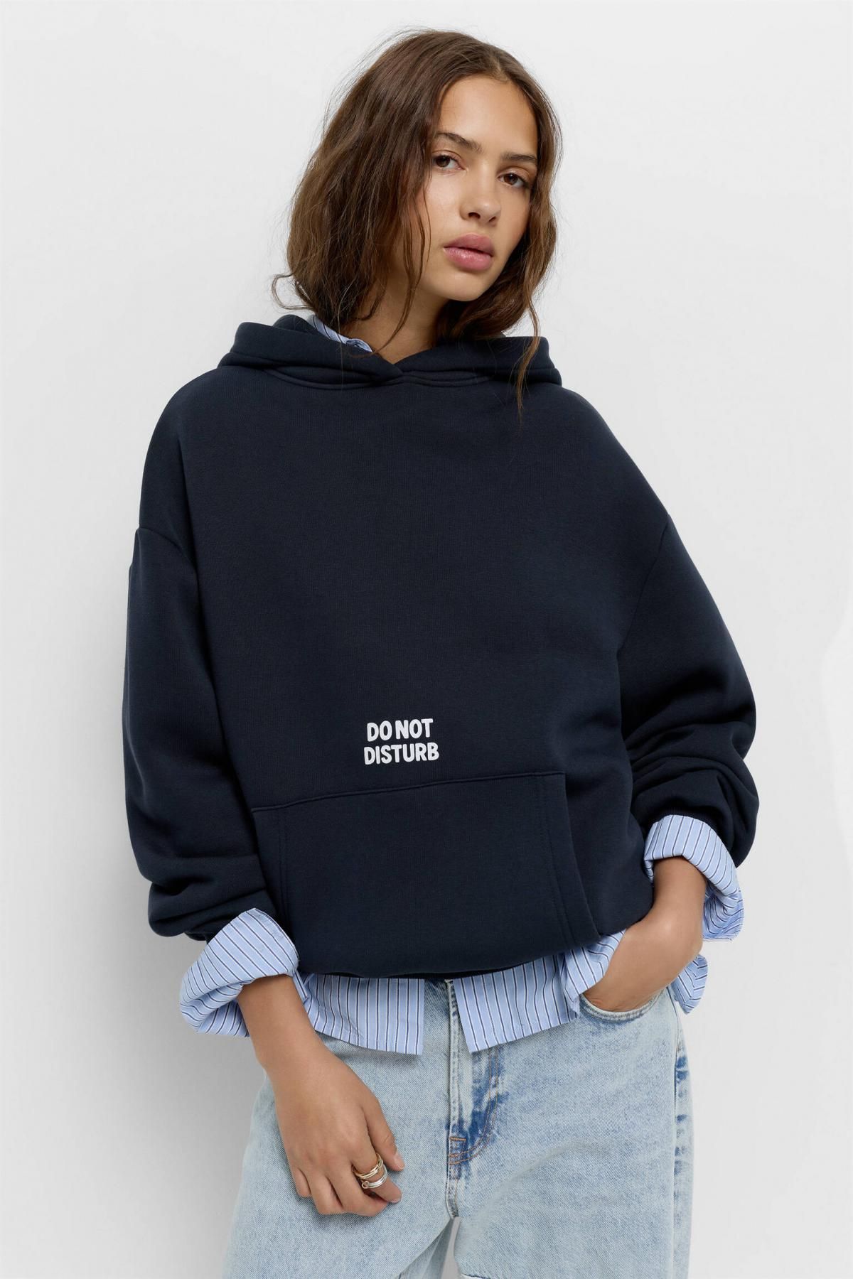 풀앤베어 캣 그래픽 후드 스웨트셔츠 7560/365 NAVY - 상세 이미지 3