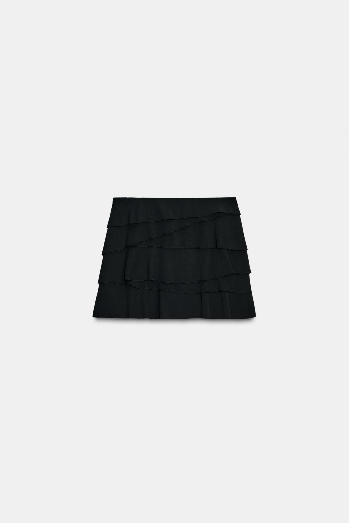 자라 러플 블랙 미니 스커트 팬츠 1165/360 BLACK 이미지 6