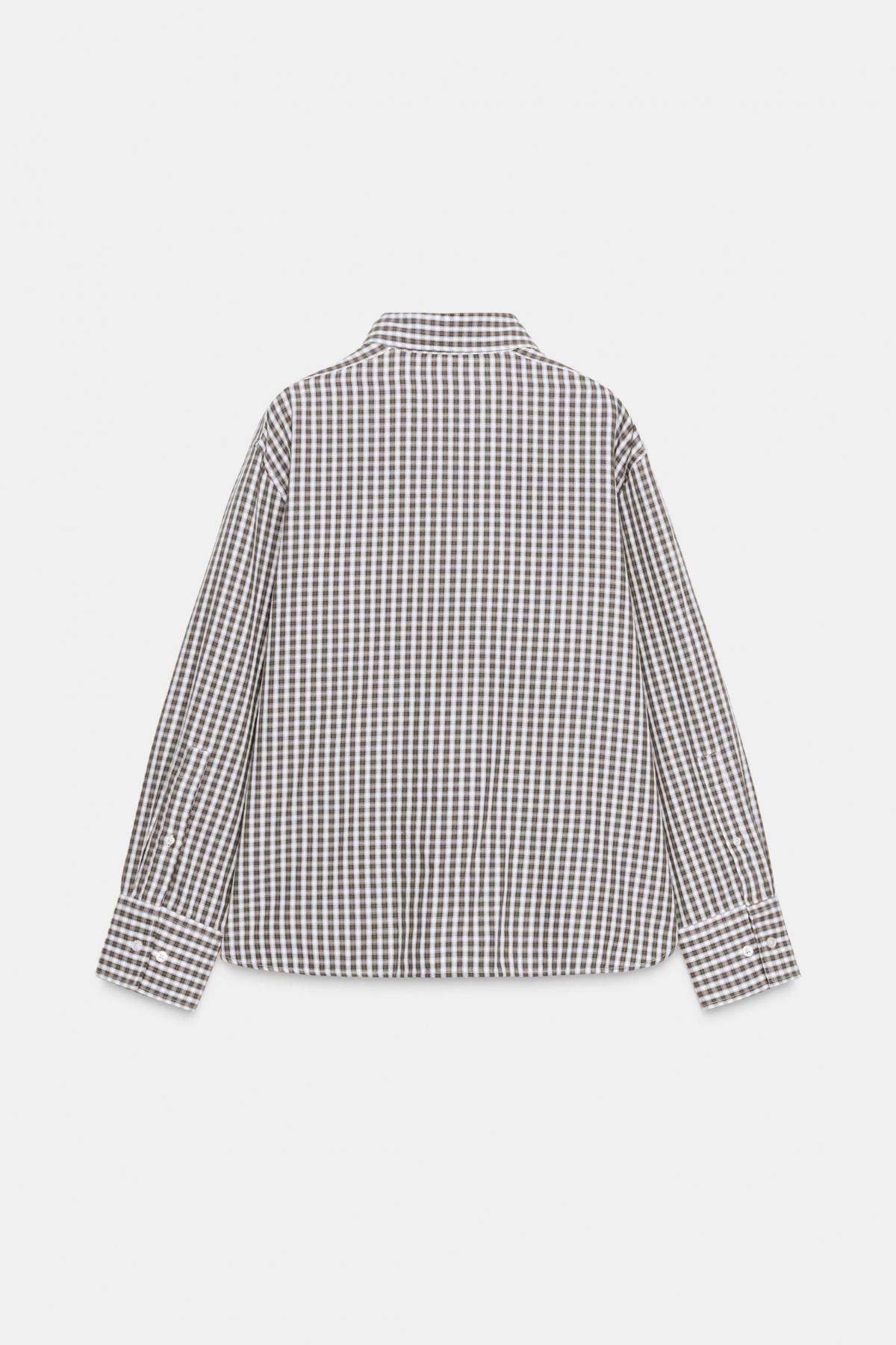 자라 오버핏 체크 옥스포드 롱슬리브 셔츠 0975/103 BLUE/WHITE 이미지 7