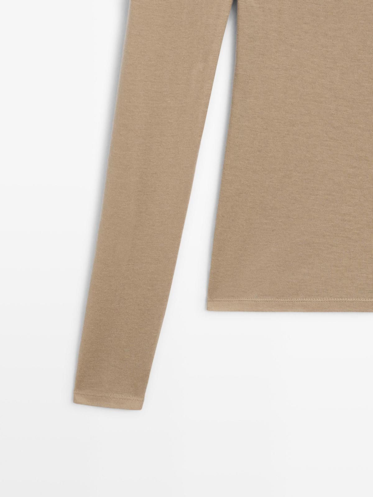 마시모두띠 라이오셀 울 하이넥 슬림핏 긴팔 티셔츠 6277/574 BEIGE MARL 이미지 8