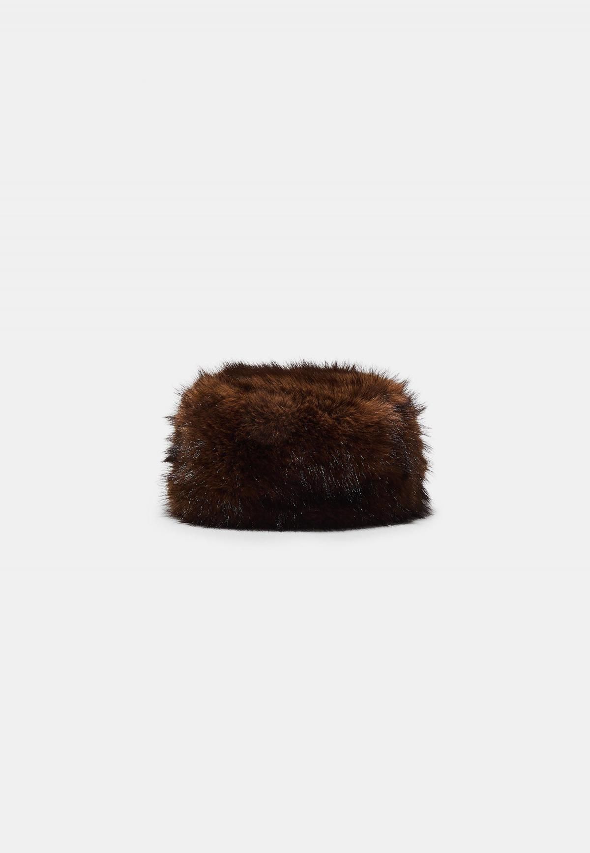 스트라디바리우스 트렌디 퍼 라운드 비니 3832/903 BROWN - 메인 이미지