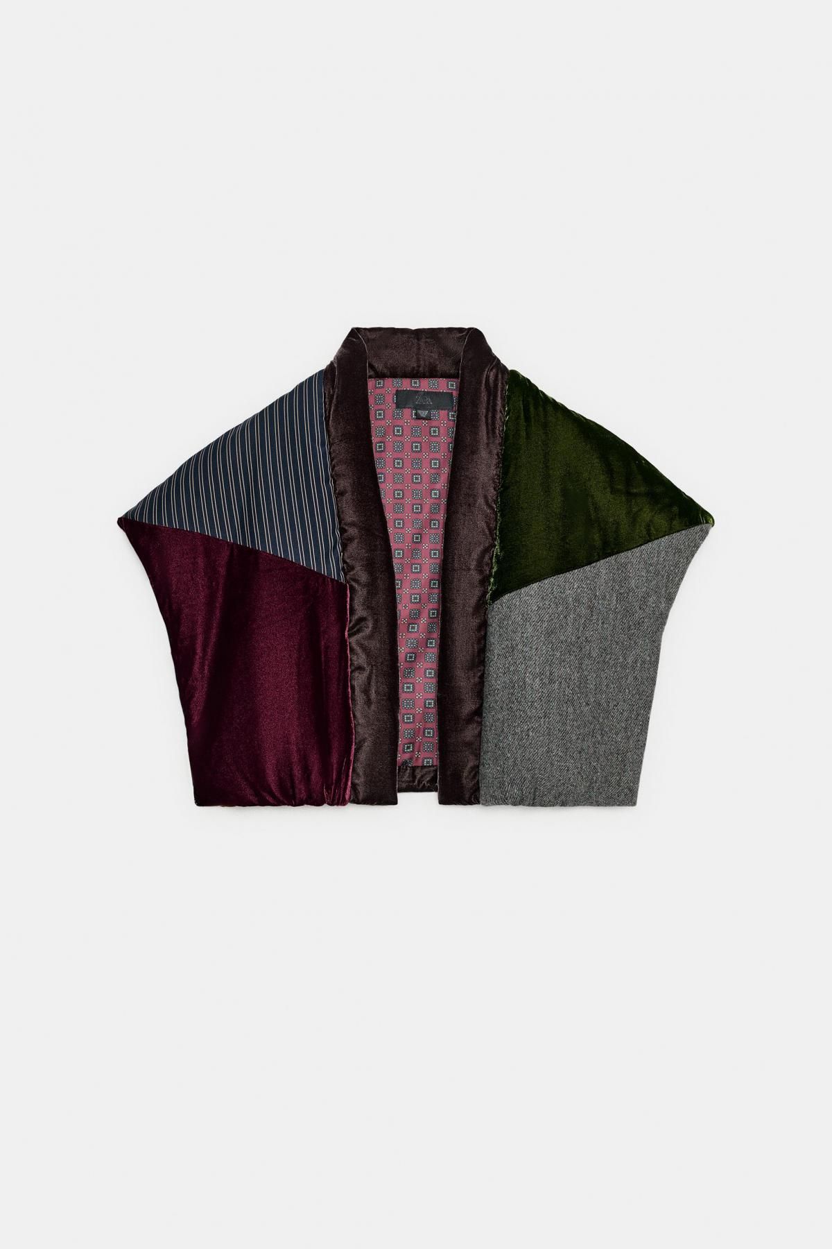 자라 퀼팅 벨벳 배색 디테일 베스트 1023/229 MULTICOLOURED - 메인 이미지