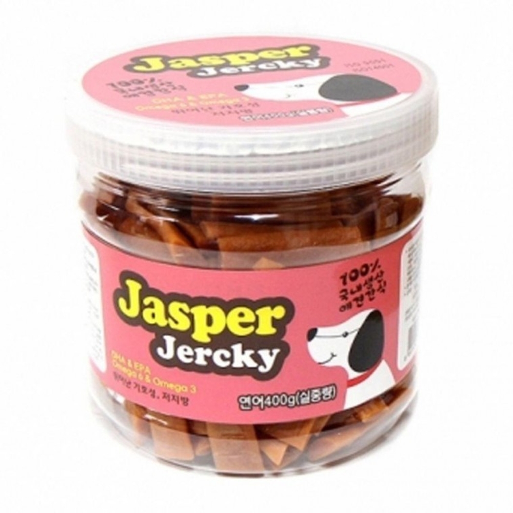 통간식 강아지 육포 연어 400g 1P 영양 져키 보상 - 상품 이미지