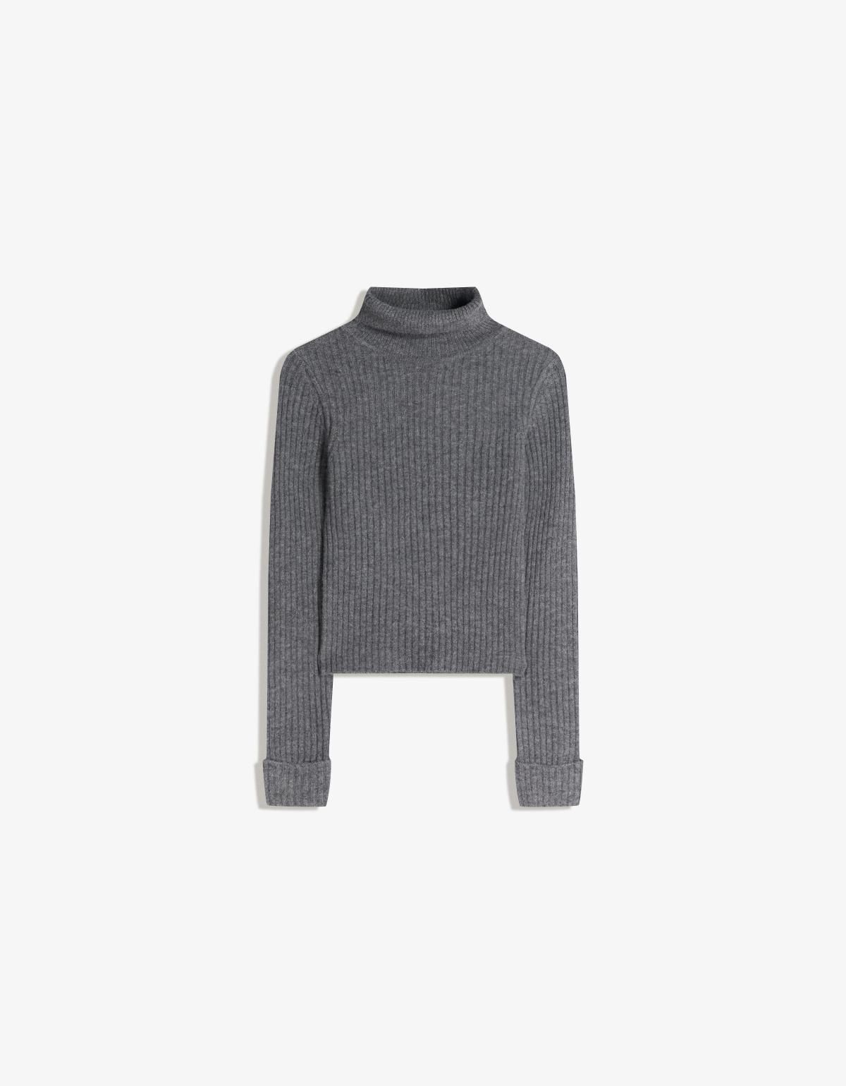 버쉬카 베이직 골지 하이넥 니트 스웨터 7117/663 DARK GREY - 상세 이미지 3