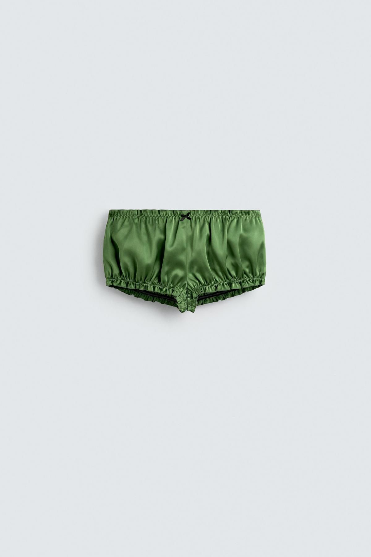 자라 새틴 미니 쇼츠 X 해리 램버트 디즈니 4391/526 GREEN - 상품 이미지