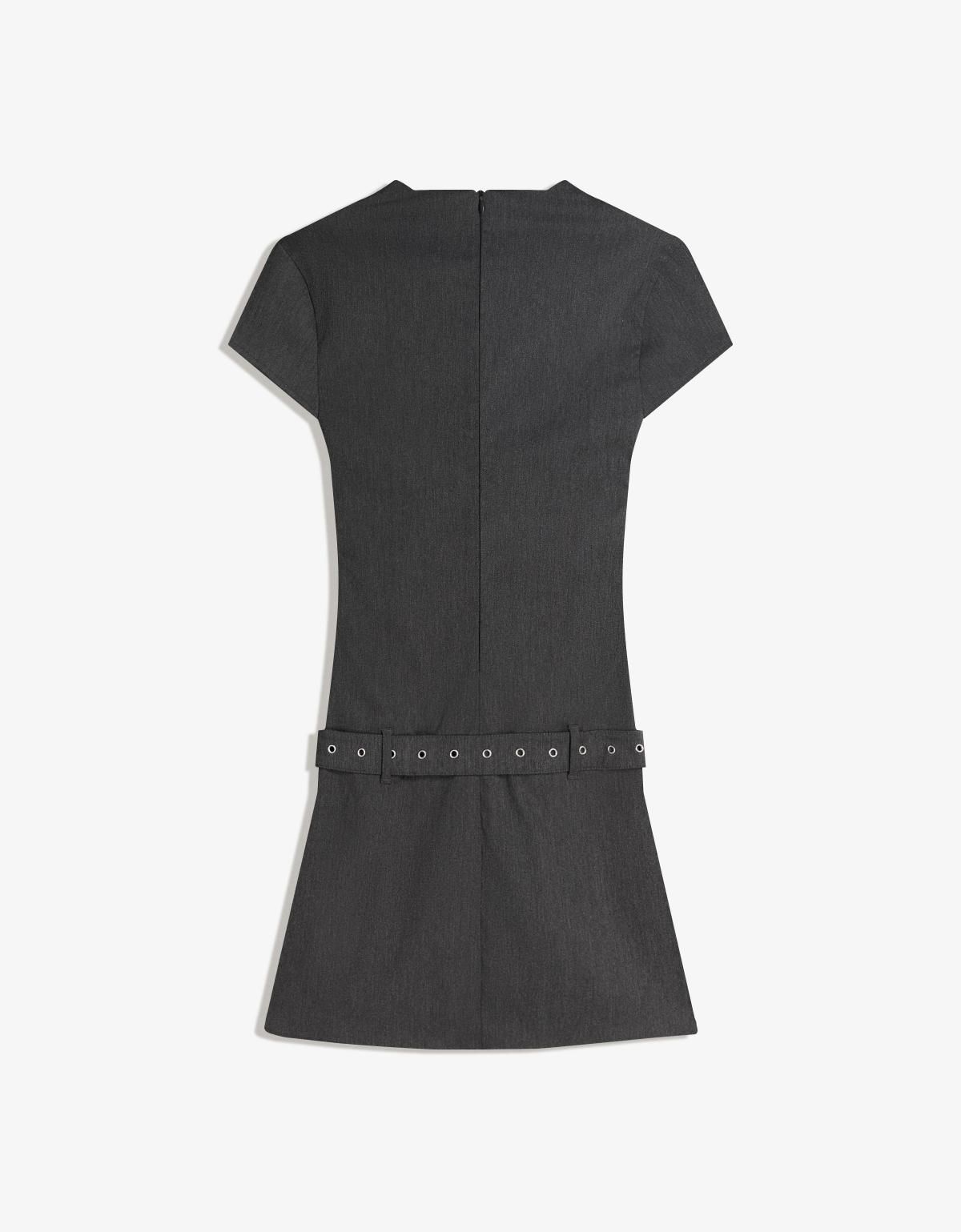 버쉬카 베이직 벨트 데일리 미니 원피스 5863/008 DARK GREY - 상세 이미지 2