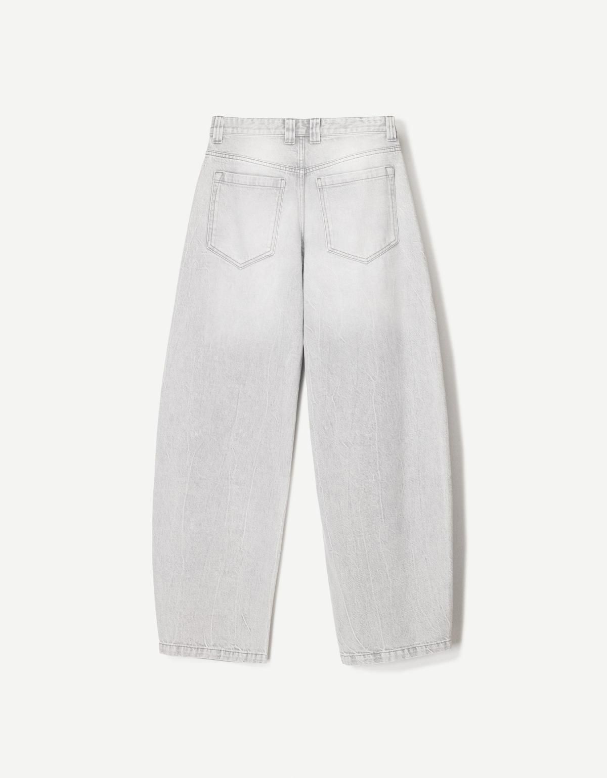 버쉬카 라이트그레이 오버핏 배럴 데님 팬츠 5003/450 GREY - 상세 이미지 2