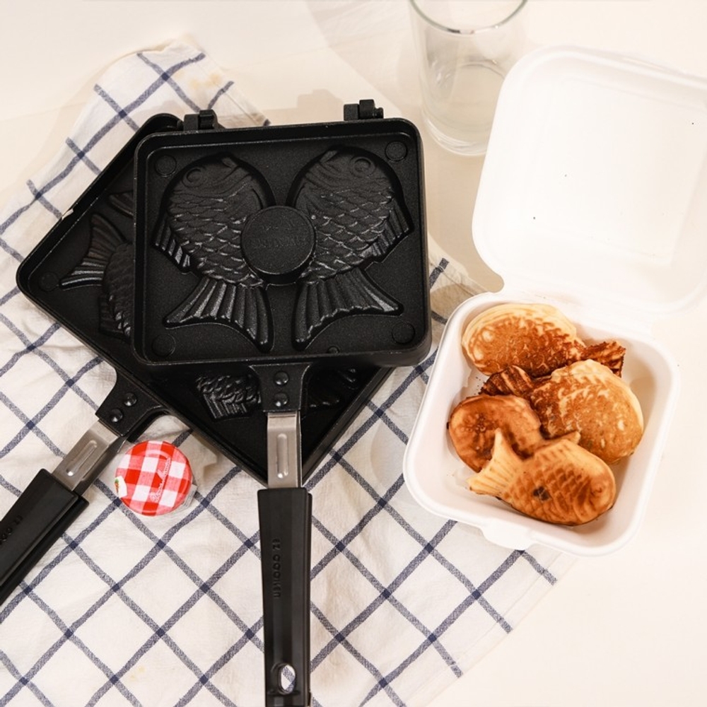 미니 붕어빵 틀 와플 팬 기계 3종2구 4구 국산 가정용 무쇠 후라이팬 풀빵 만들기 와플기 메이커 머신