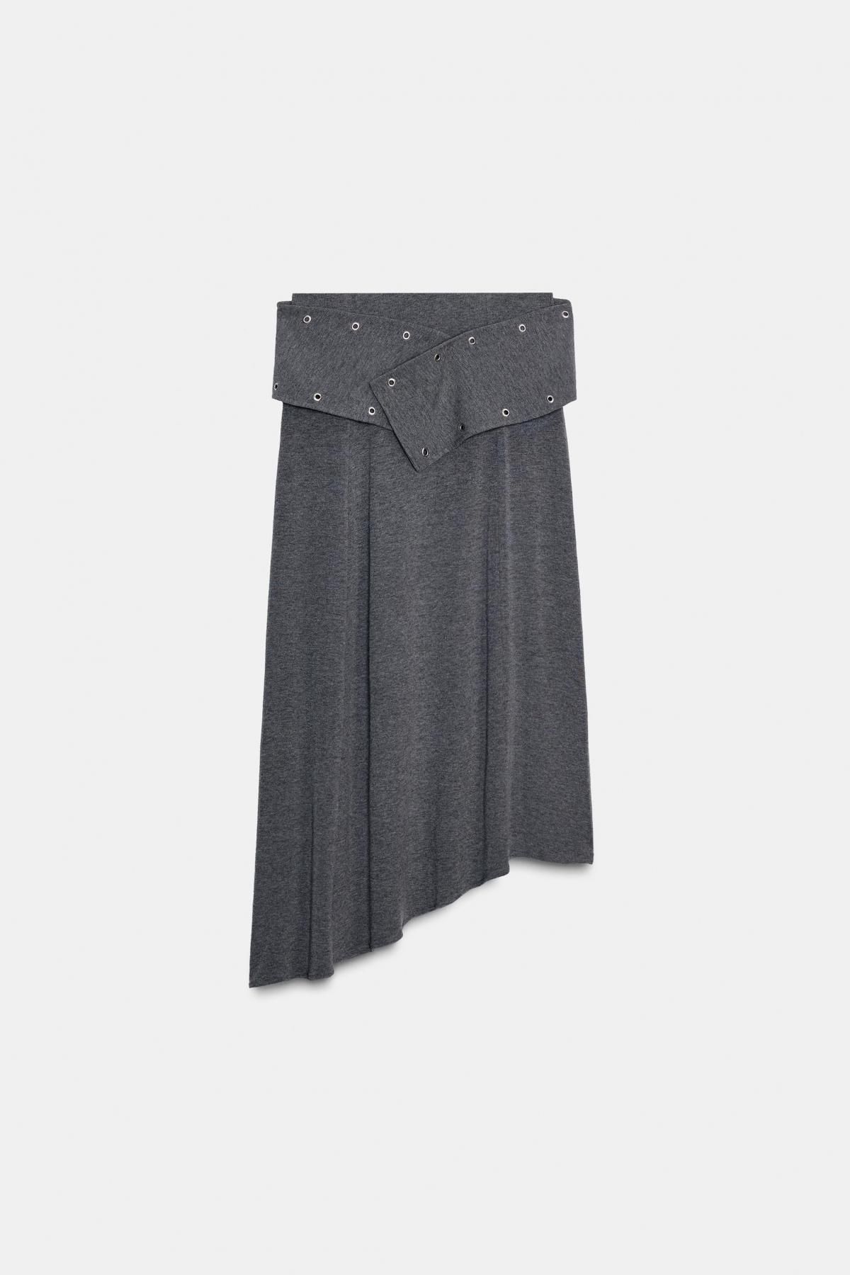 자라 소프트 스터드 비대칭 미디 스커트 5039/855 GREY MARL - 메인 이미지